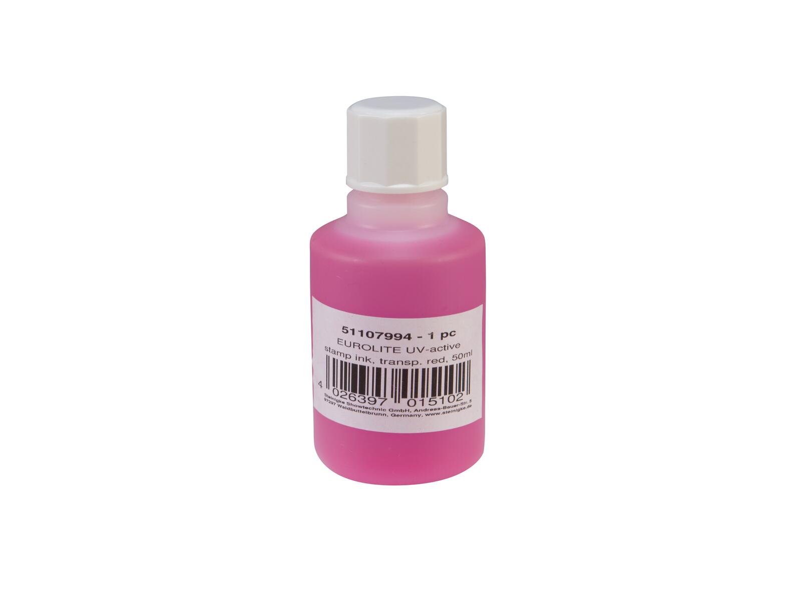 EUROLITE UV-aktive Stempelfarbe, transparent rot, 50ml EUROLITE UV-aktive Stempelfarbe, transparent rot, 50ml