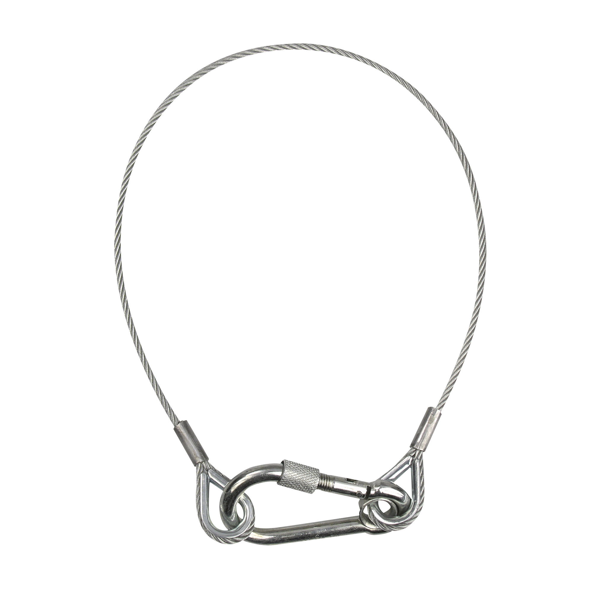 Showgear Safety Cable 6 mm - with Safety Ring WLL: 60 kg - 75 cm - Silber