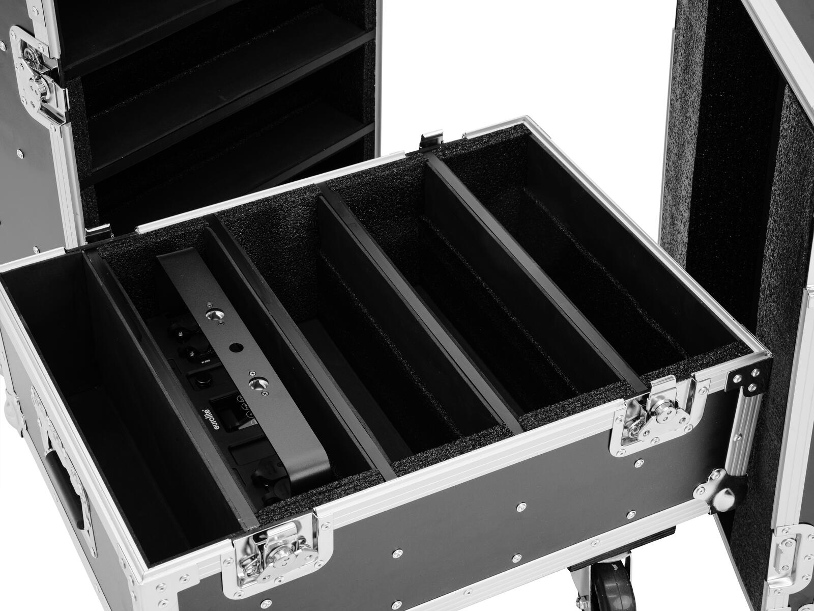 ROADINGER Flightcase 8x IP PIX Strobe RGB CW+WW mit Rollen