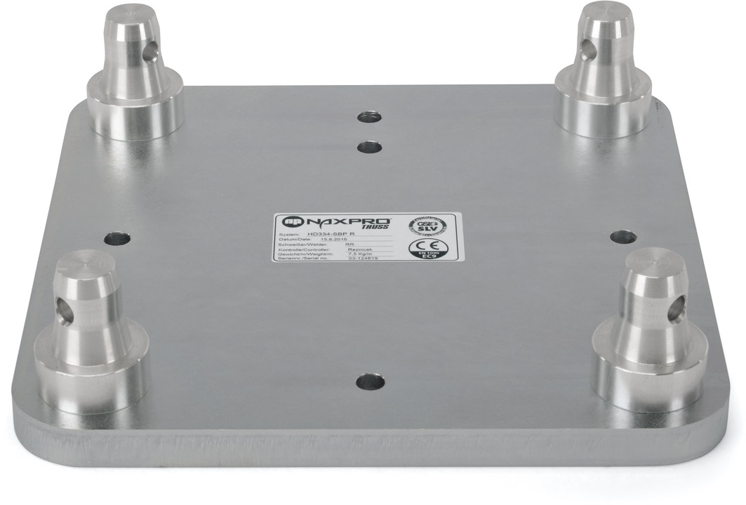 Naxpro-Truss FD/HD 31/32/34 Stahlplatte für 34er System verzinkt 310 x 310 x 20 mm