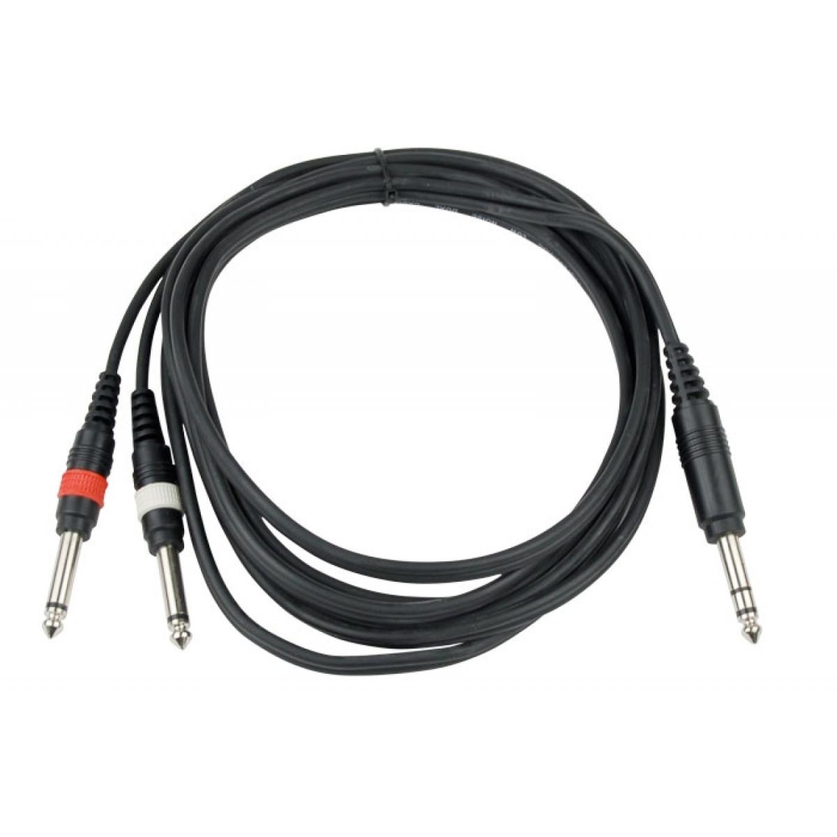 HILEC Signalkabel 1xstereo auf 2xmono Klinke 3m Adapterkabel