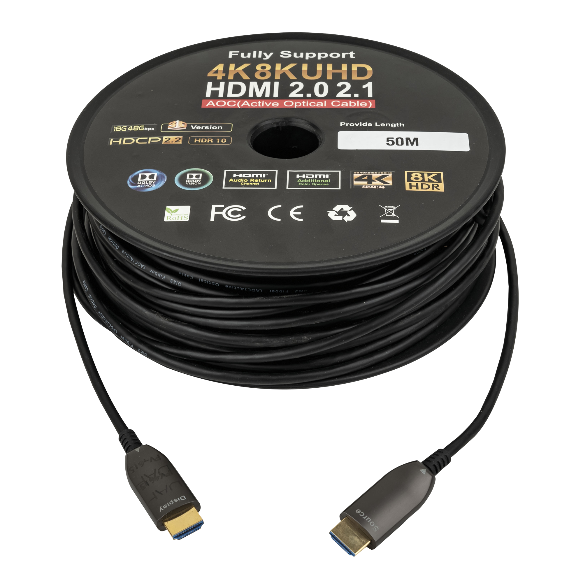 DAP HDMI 2.0 AOC 4K Fibre Cable 50 m - Vergoldet