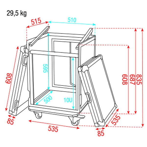 SHOWGEAR Combi Case 10HE + 10HE top SHOWGEAR Combi Case 10HE + 10HE top