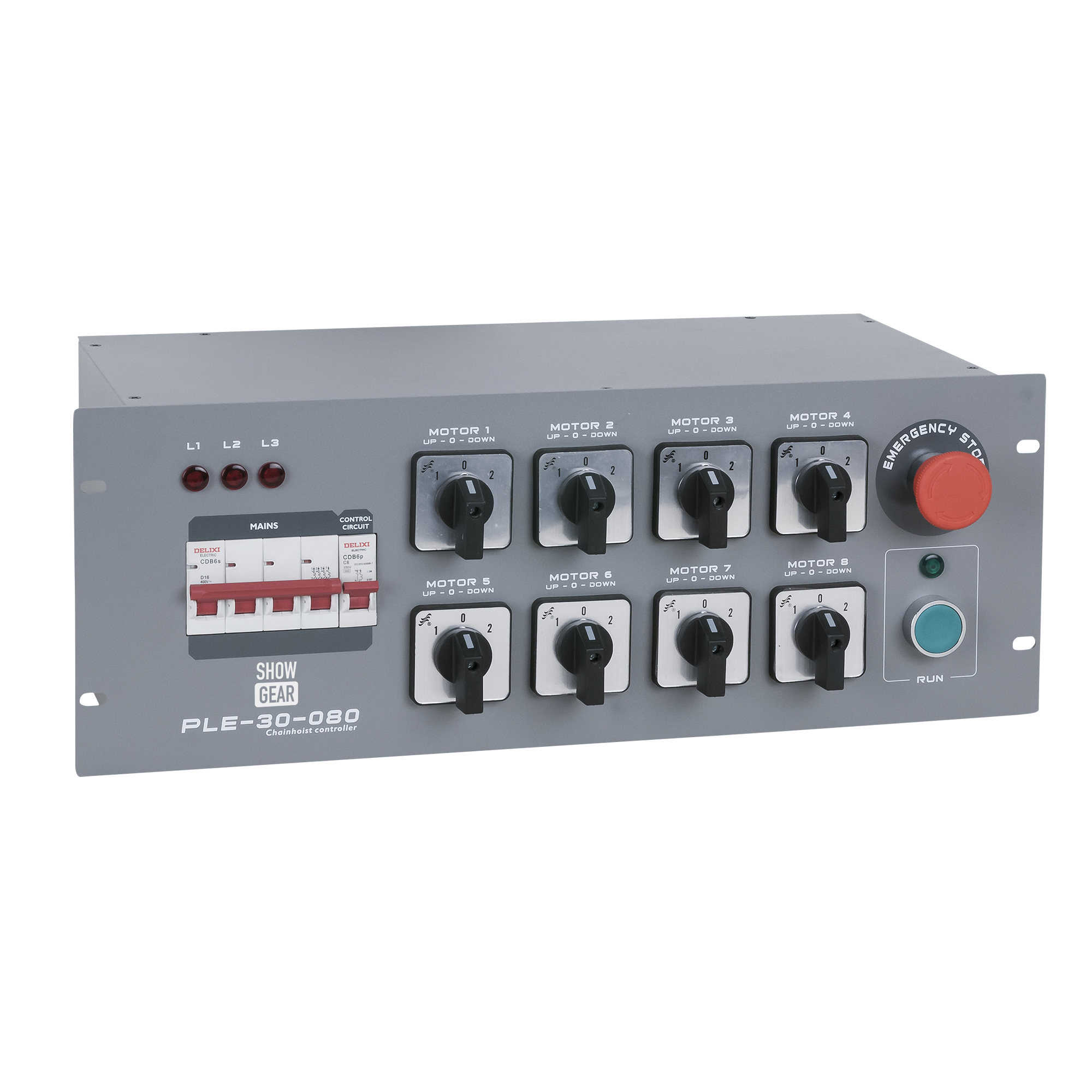 SHOWGEAR PLE-30-080 - Direct Control Chain Hoist Controller 8-Channel 8-Kanal SHOWGEAR PLE-30-080 - Direct Control Chain Hoist Controller 8-Channel 8-Kanal