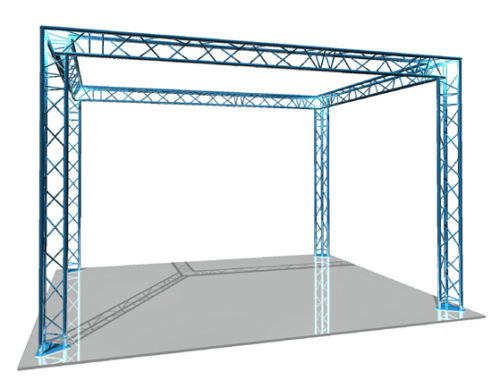 Messestand kplt. 4 x 3 x 2,55 m 3 Punkt Dekotraverse