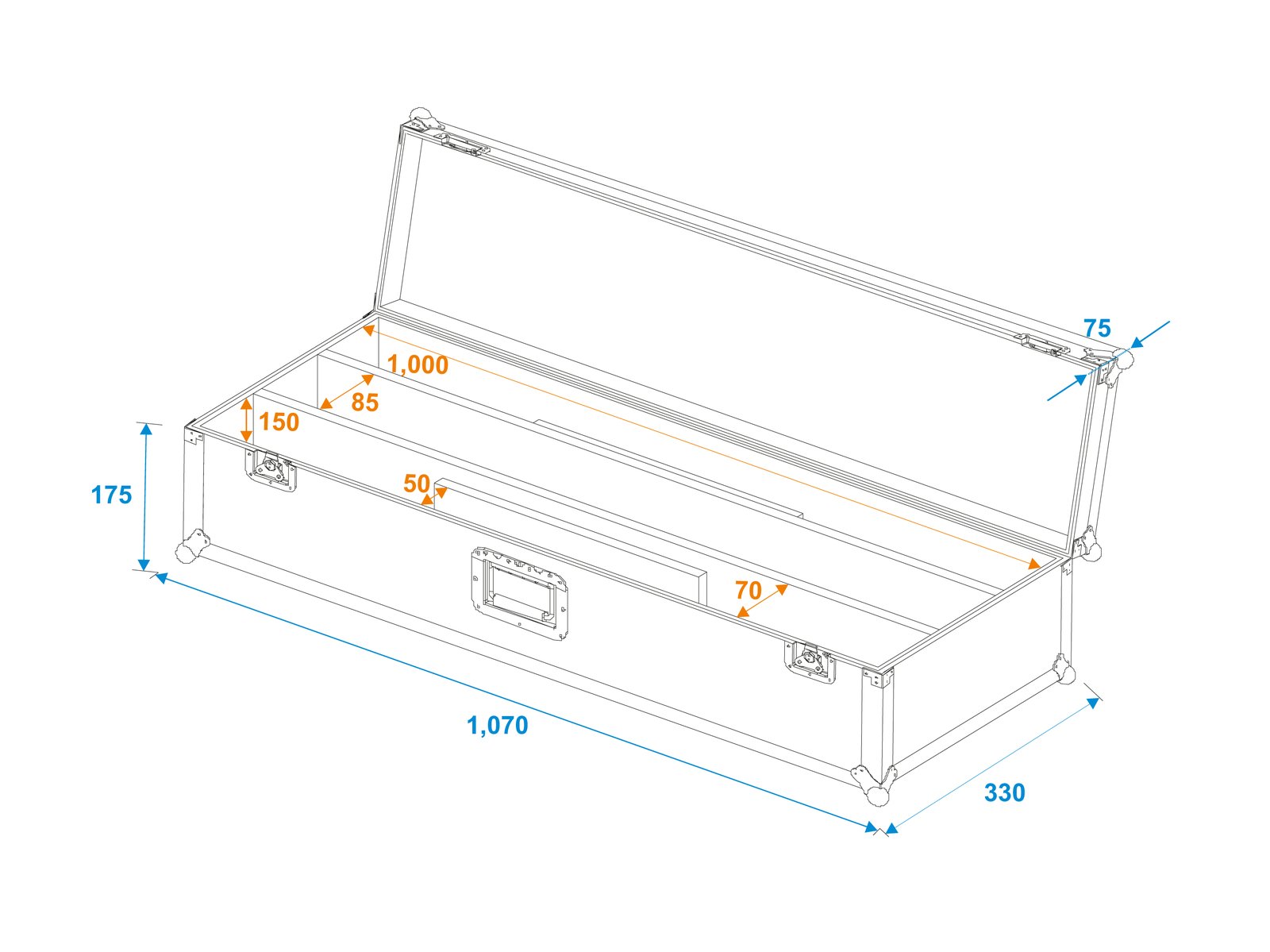 ROADINGER Flightcase 2x LED STP-7 ROADINGER Flightcase 2x LED STP-7