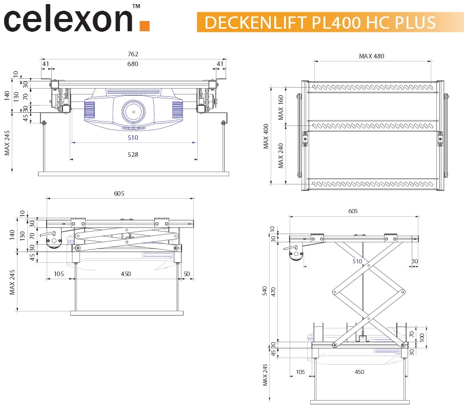 celexon Deckenlift PL400 HC Plus