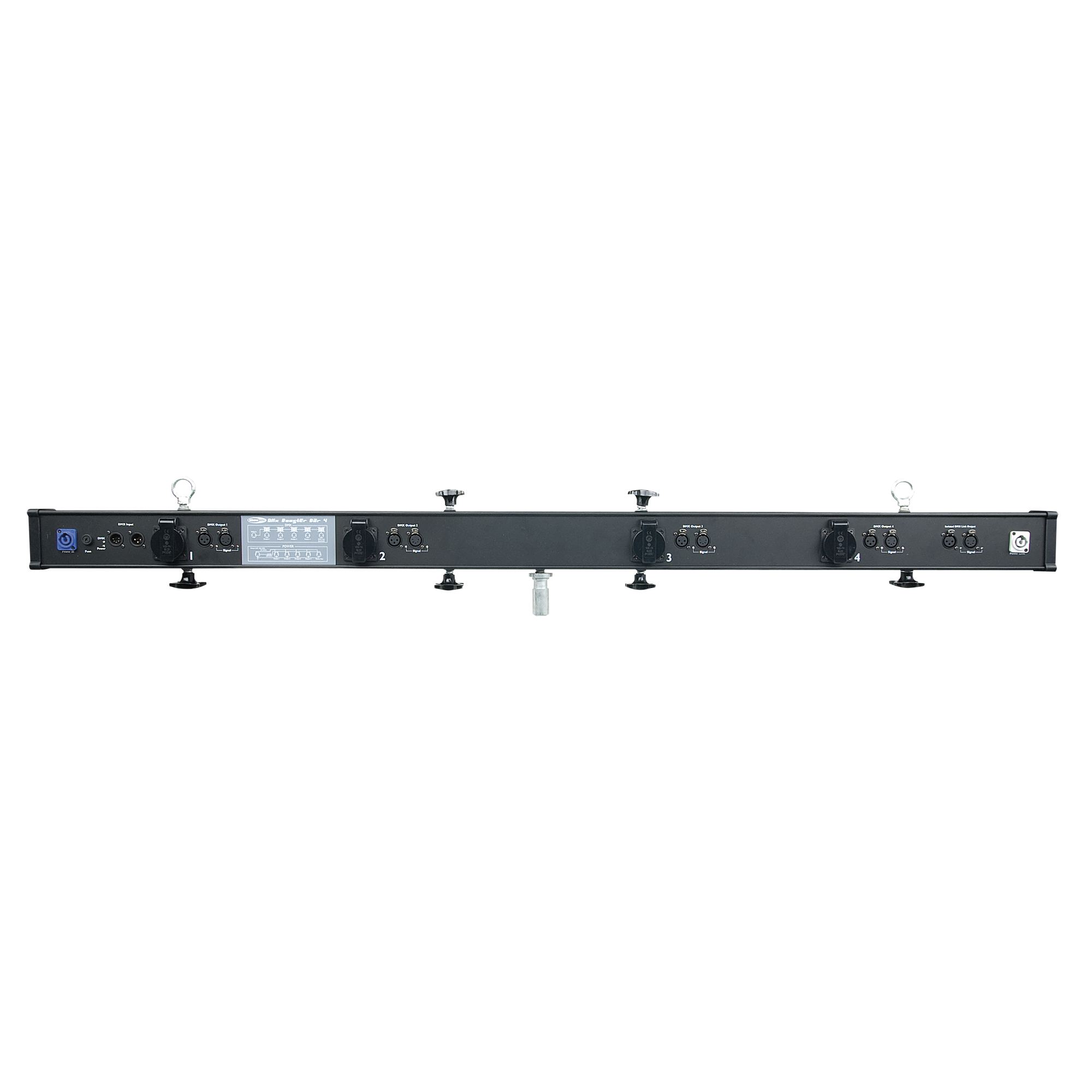Showtec DMX Booster Bar 4 DMX Booster mit 4 Kanälen und 3- & 5-poligen XLR-Anschlüssen
