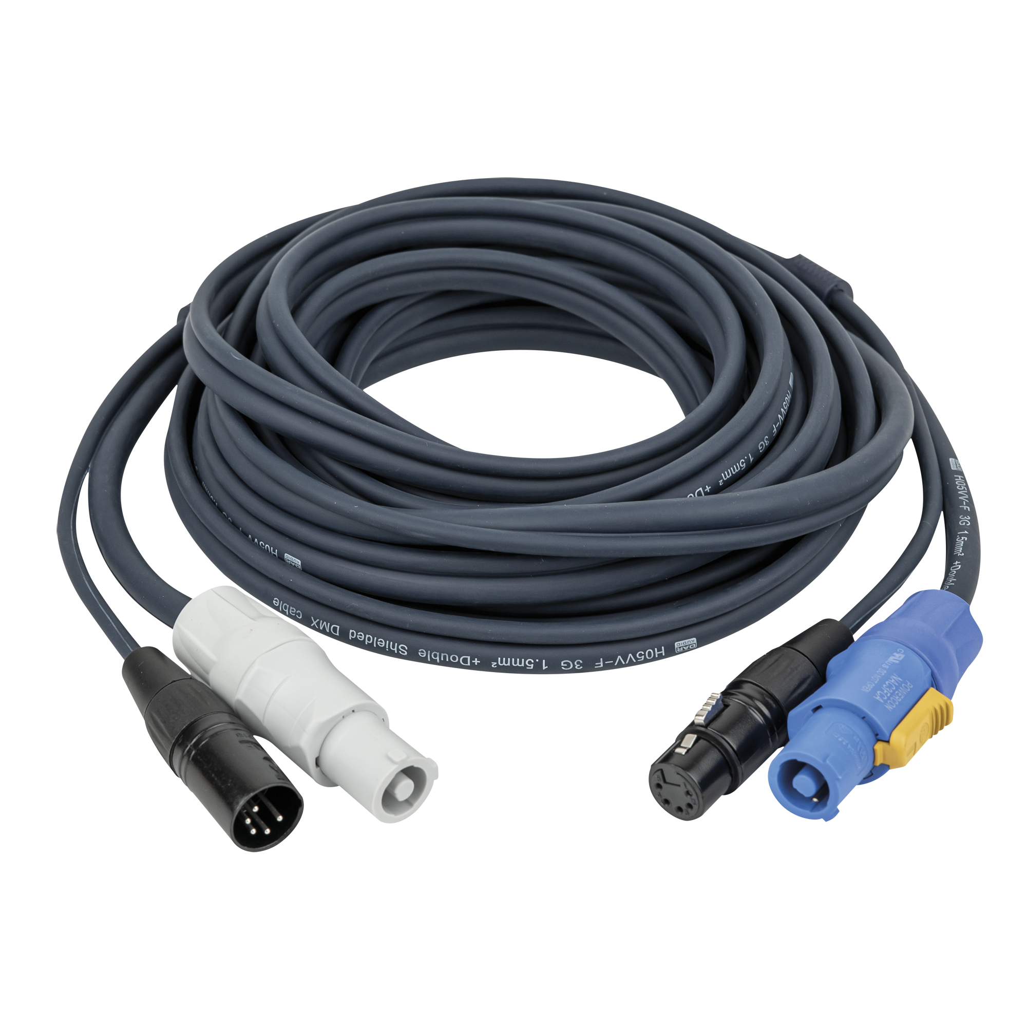 DAP FP18 Hybrid Cable - powerCON & 5-pin XLR - DMX / Power DMX & Strom - 3 m