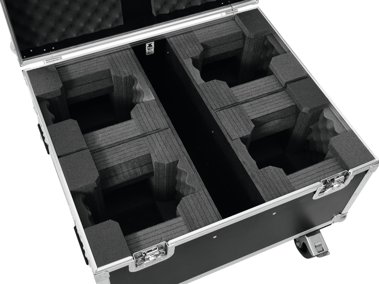ROADINGER Flightcase 4x LED TMH-X1 Moving-Head Beam mit Rollen