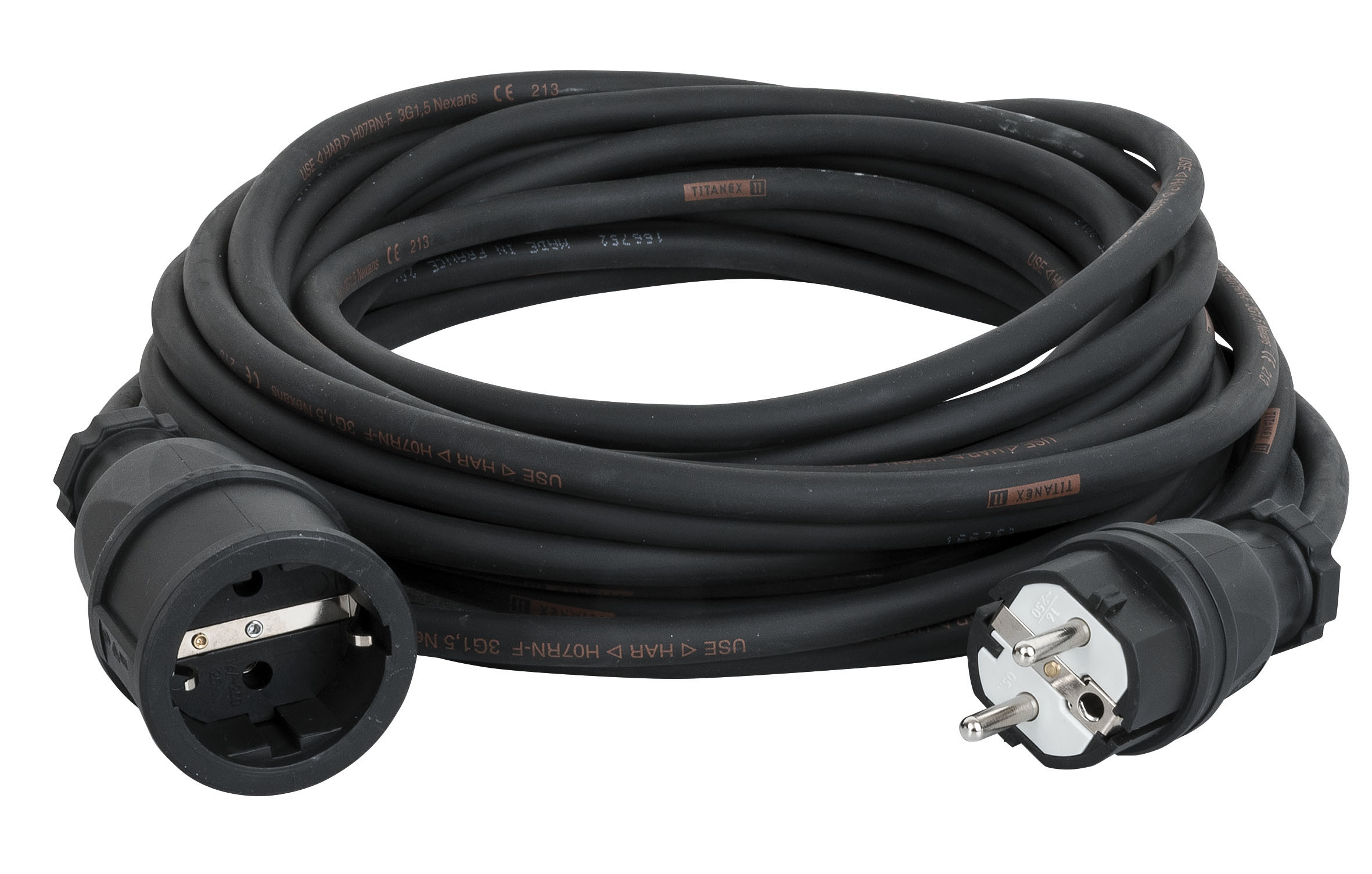 DAP Ext. Cable Schuko/Schuko Titanex with PCE 3 x 1.5 mm² 25 m 3 x 1,5 mm Titanex mit PCE