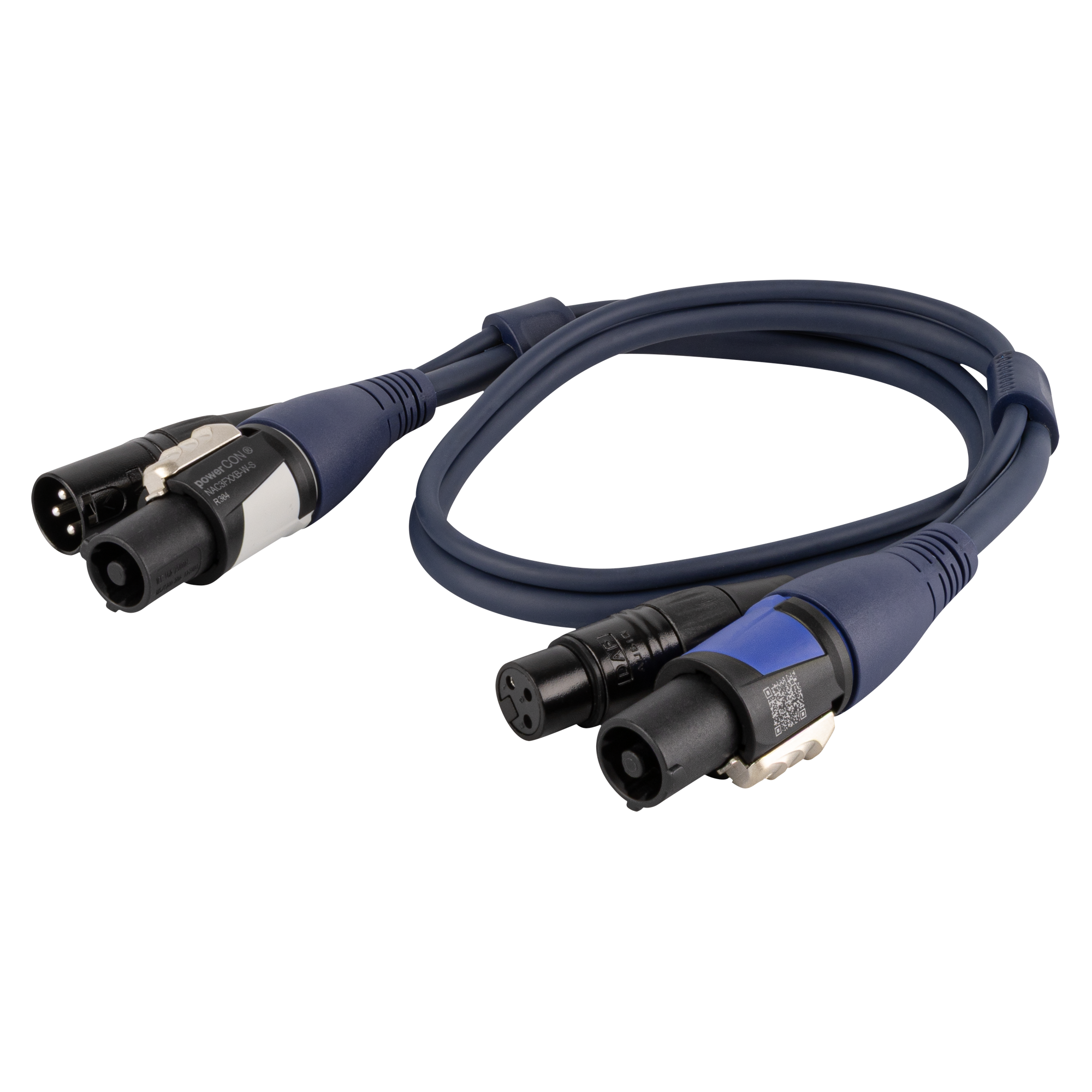 DAP powerCON/XLR M - powerCON/XLR F - DMX / Power 0.75 m 0,75 m