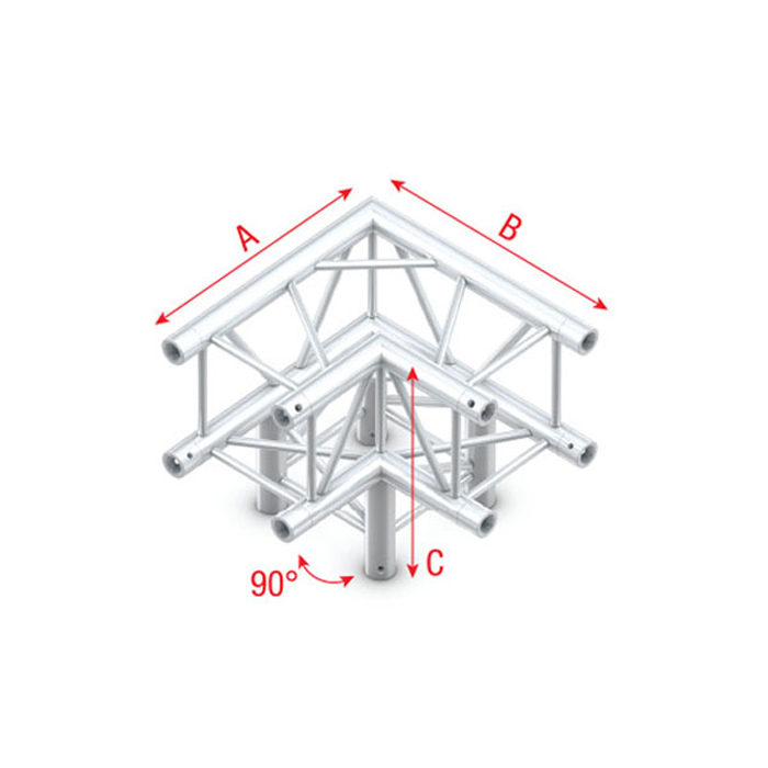 MILOS Pro-30 Square P Truss - Corner 3-way QLB30 - 90° corner - P QLB30 - 90° corner