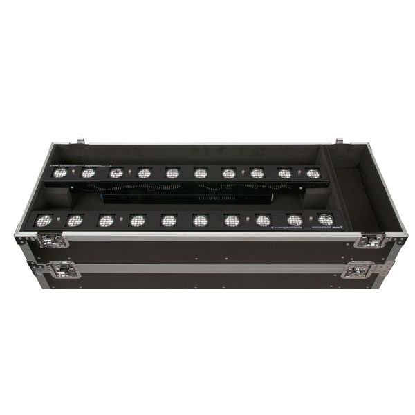 SHOWTEC Case for 12x Sunstrip Active 3 stapelbare Fächer mit Zubehörfach SHOWTEC Case for 12x Sunstrip Active 3 stapelbare Fächer mit Zubehörfach