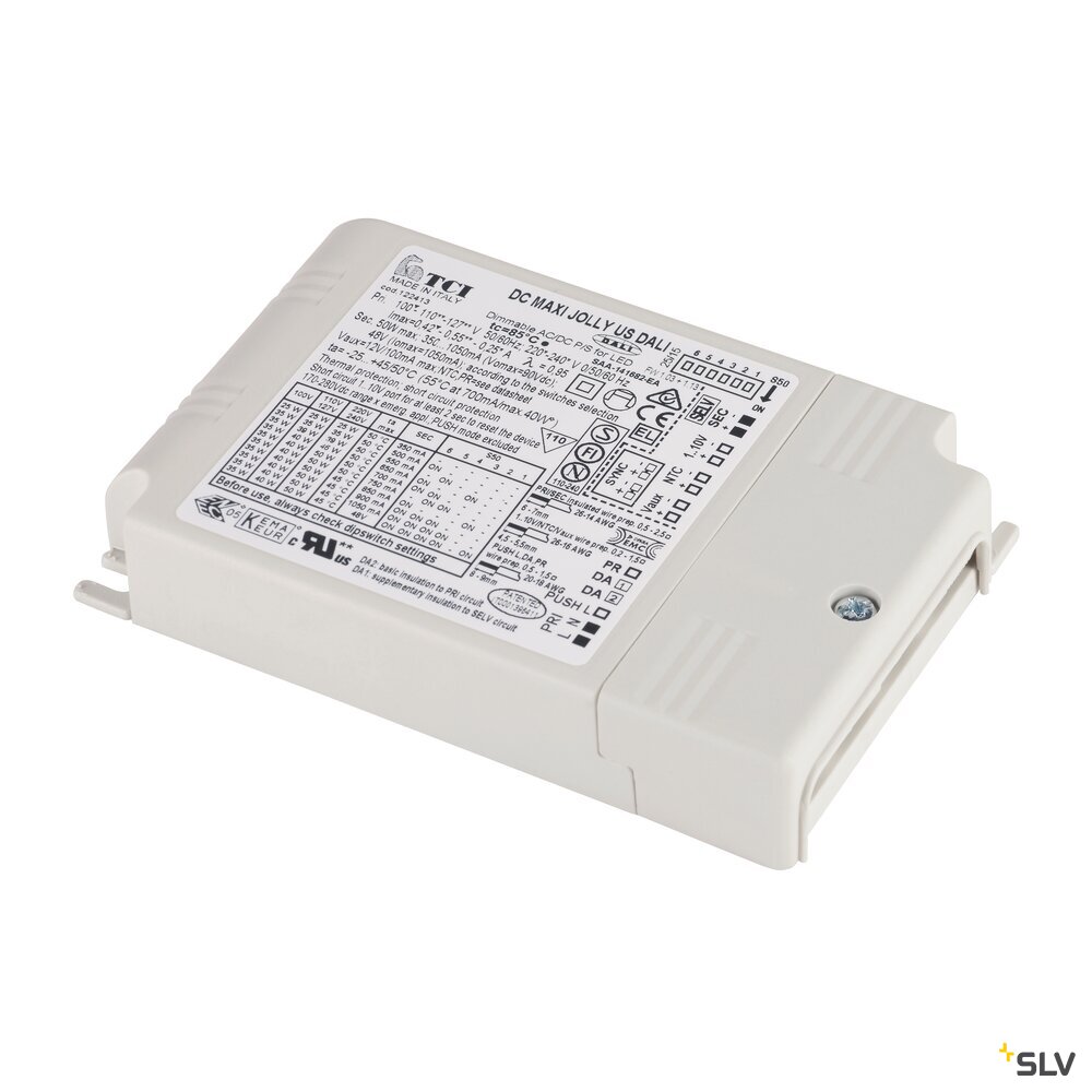 TCI LED-Treiber, 50VA, 350-1050mA, Dip-Switch, inkl. Zugentlastung, DALI-dimmbar