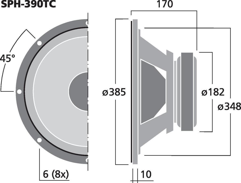 MONACOR SPH-390TC Hi-Fi-Subwoofer, 2 x 150 W, 2 x 8 Ω