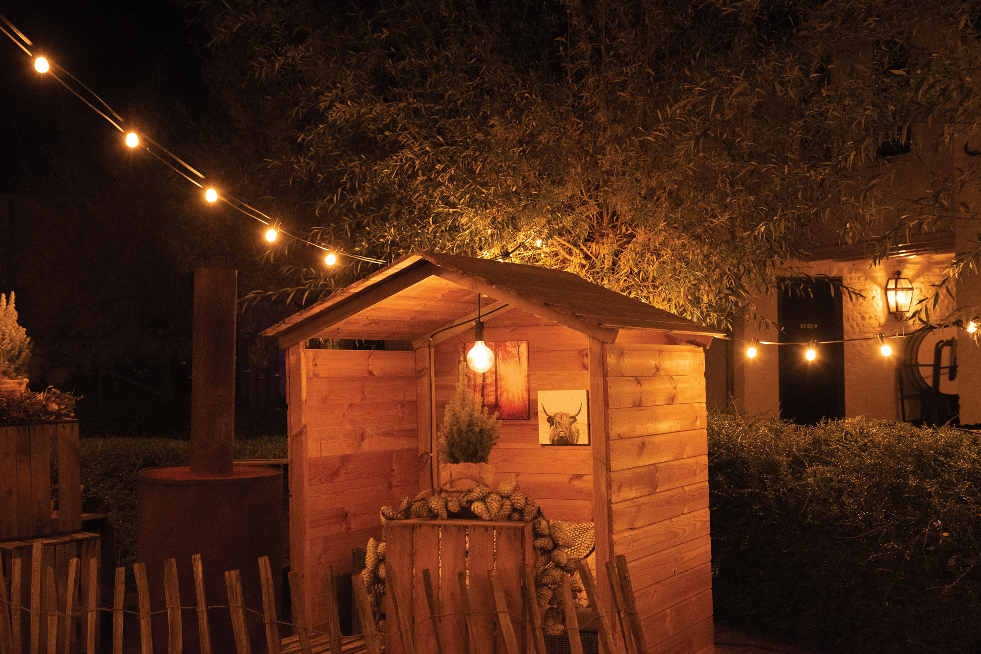 SHOWGEAR Festoon Light E27 Black, 10M 50 cm Abstand - schwarz - 10 m