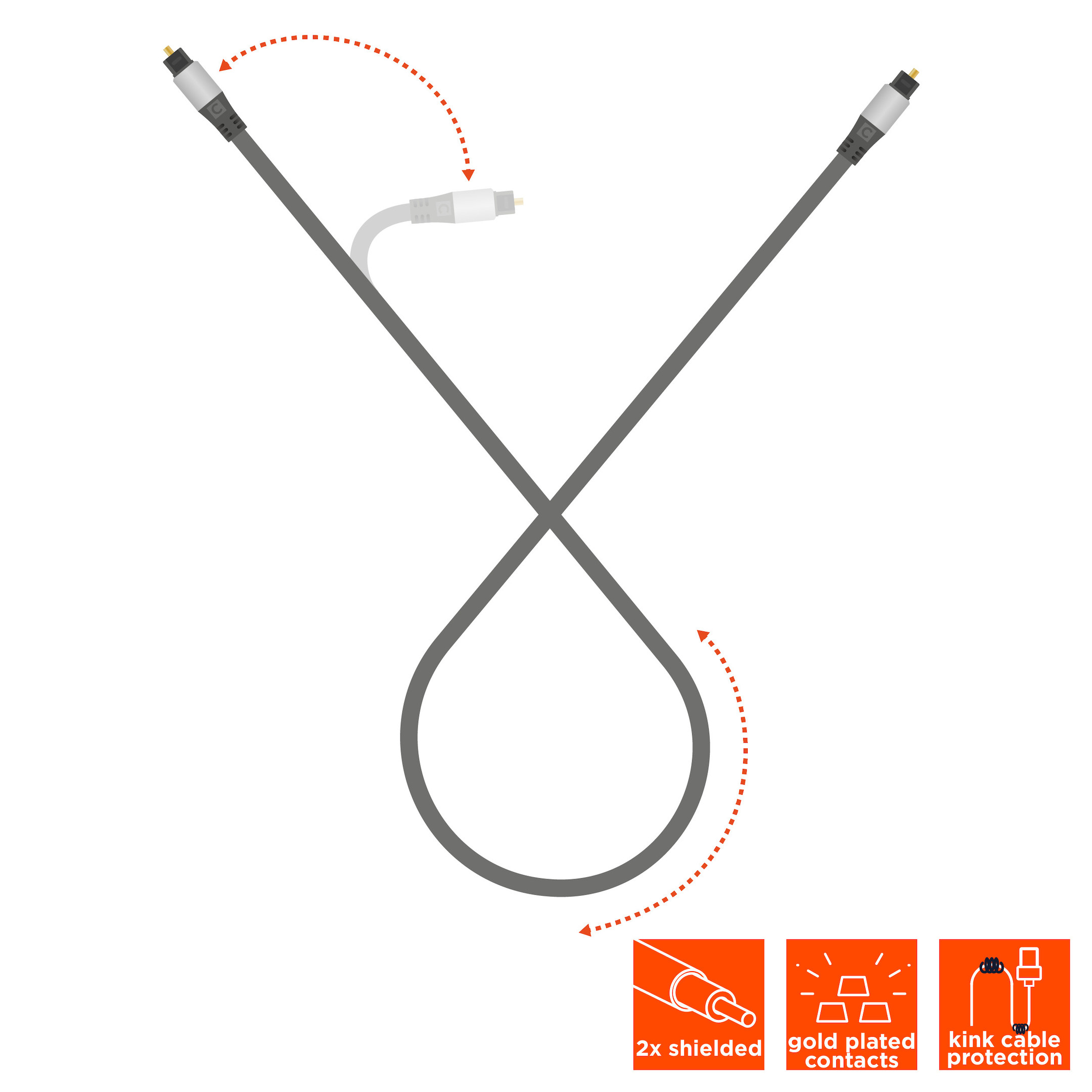 celexon Toslink Optisches Audiokabel 10,0m - Professional Line