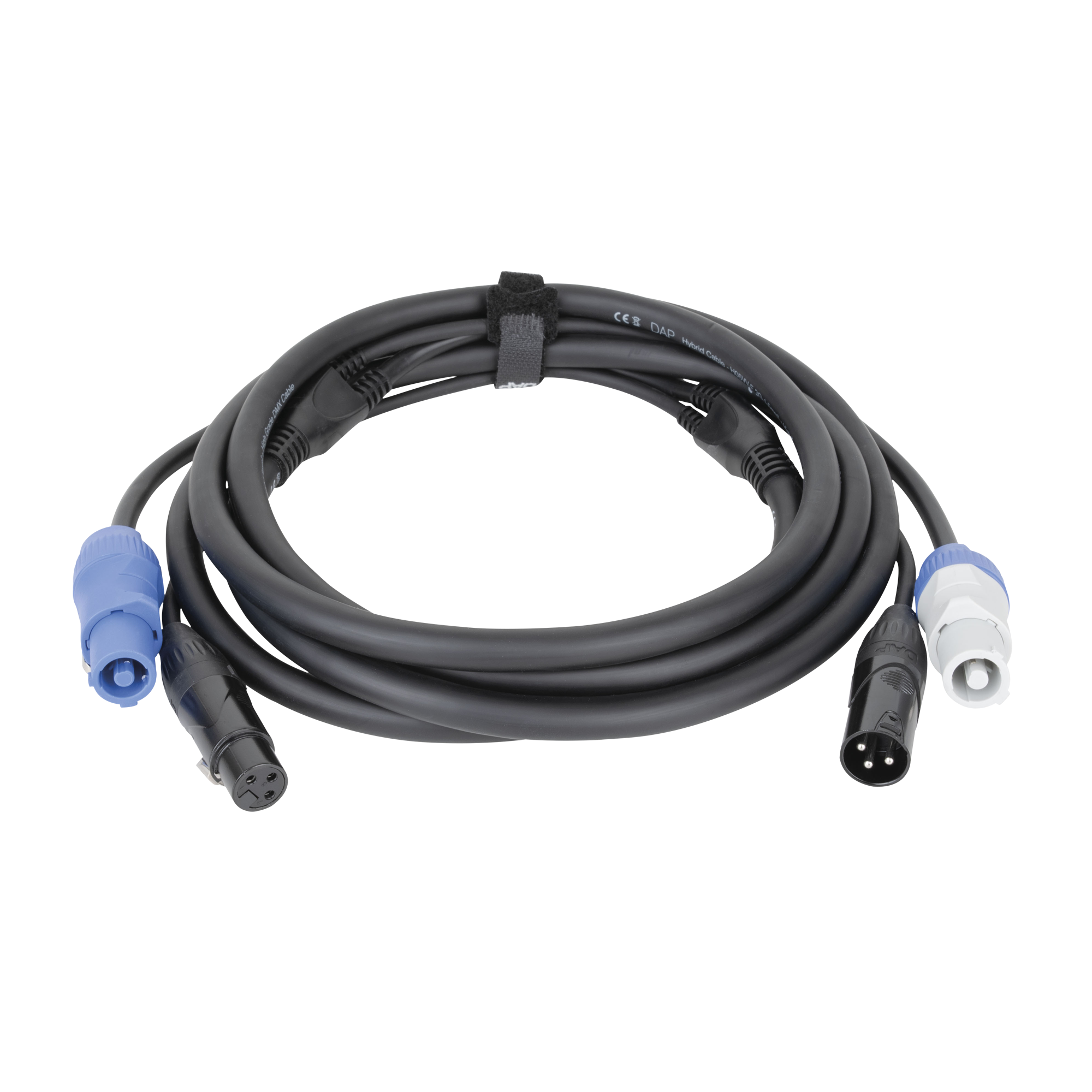 DAP FP20 Hybrid Cable - Power Pro & 3-pin XLR - DMX / Power 3 m - schwarze Ummantelung
