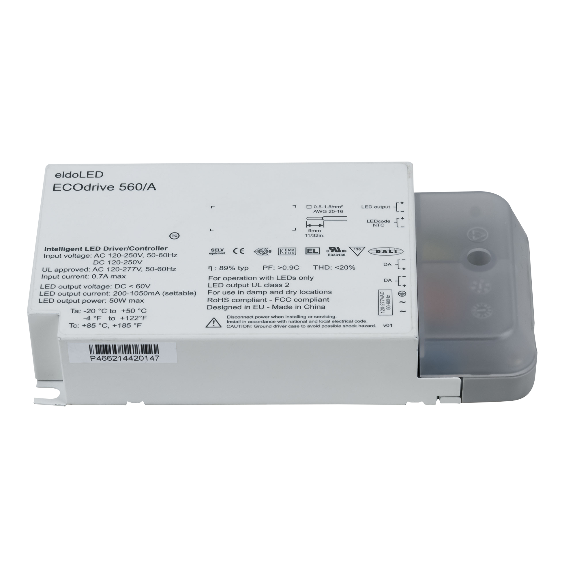 ELDOLED ECOdrive 560/A - AC - 50 W Constant Current eldoLED ECO560 A DALI 1 output eldoLED ECO560 A DALI 1 Ausgang ELDOLED ECOdrive 560/A - AC - 50 W Constant Current eldoLED ECO560 A DALI 1 output eldoLED ECO560 A DALI 1 Ausgang