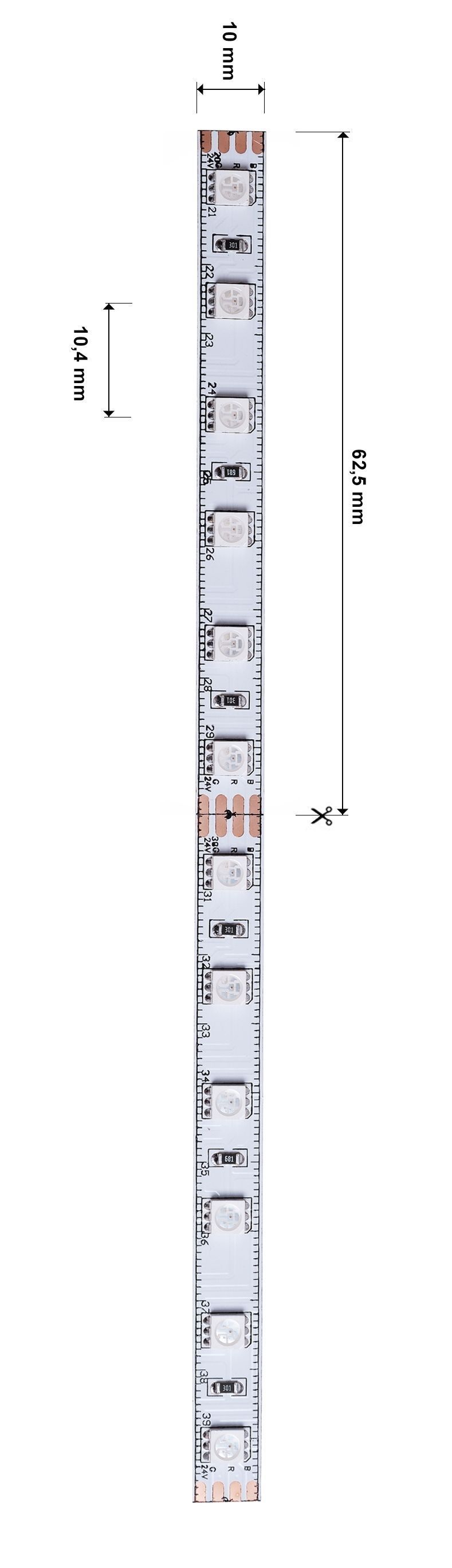 Standard, SMD, 24V-14W, RGB, 5m