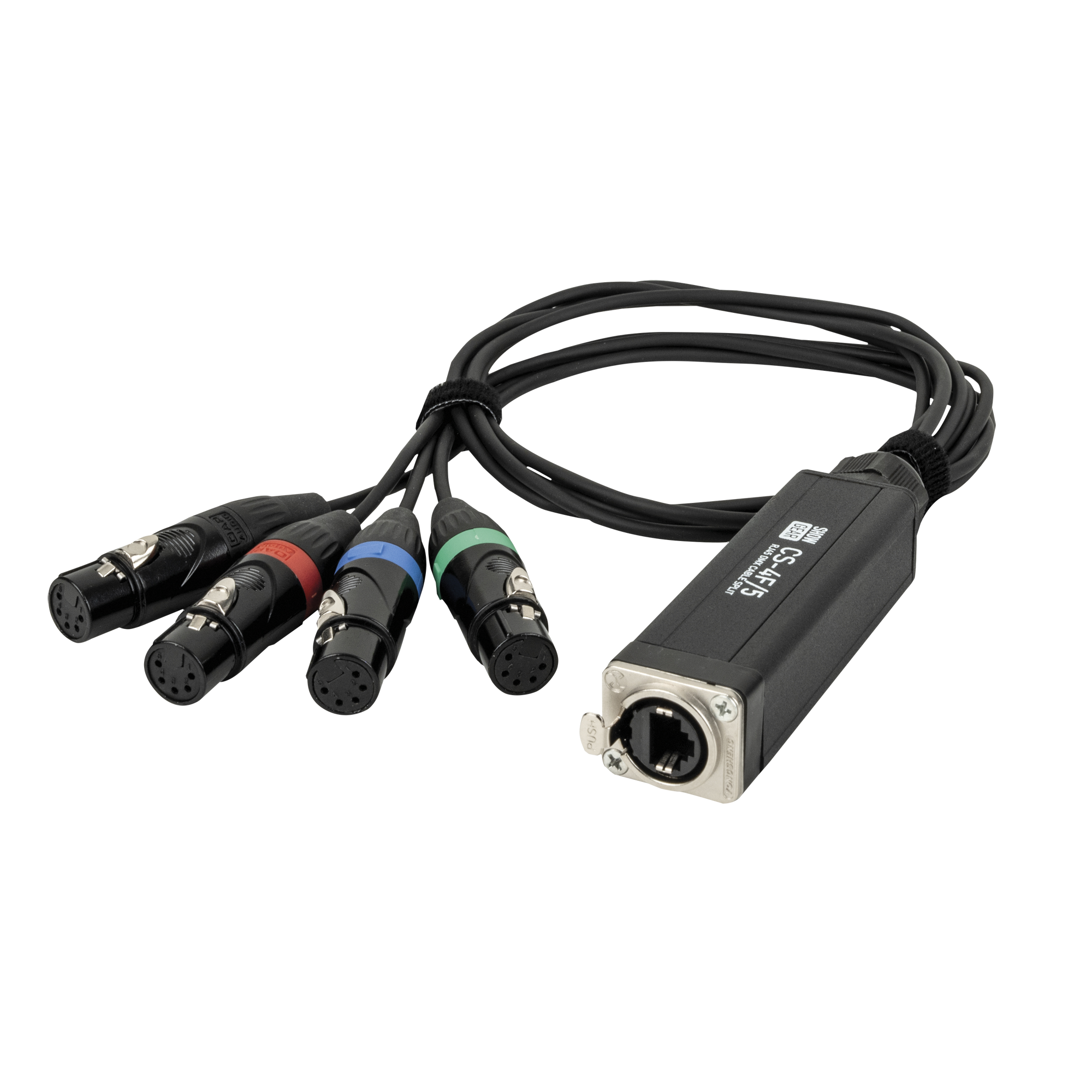 SHOWGEAR CS-4F/5 - 4-channel DMX shuttle snake via network cable 4-Kanal 5-Pin DMX (Female) auf RJ45 CAT (Female) Adapter