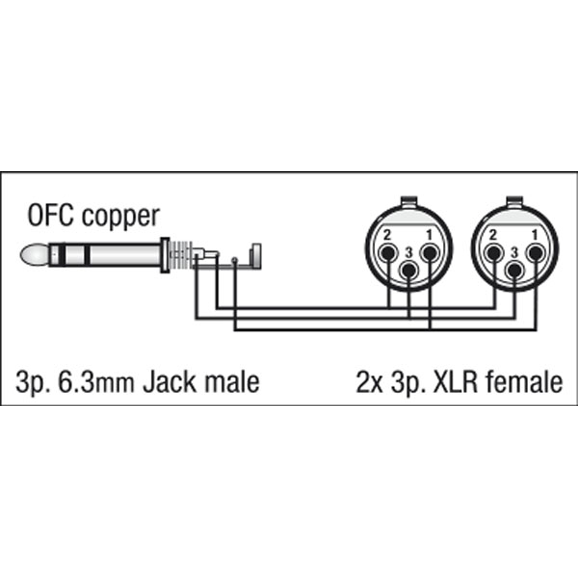 DAP FL37 - 2 x bal. XLR 3P, female to Jack stereo 1,5 m DAP FL37 - 2 x bal. XLR 3P, female to Jack stereo 1,5 m
