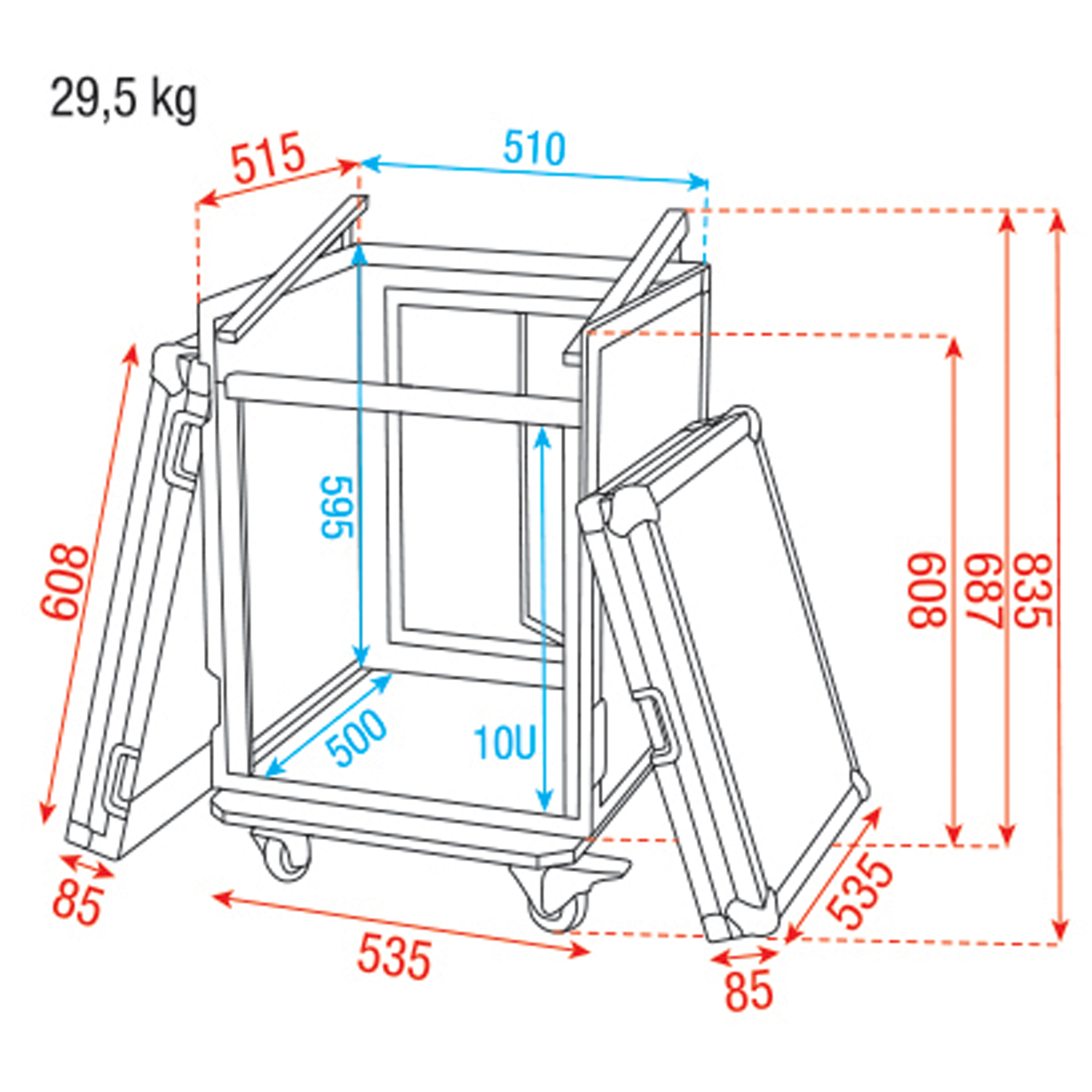 SHOWGEAR Combi Case 10HE + 10HE top SHOWGEAR Combi Case 10HE + 10HE top