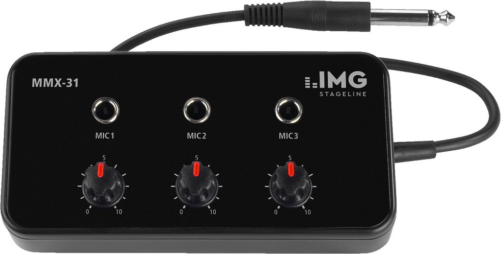IMG STAGELINE MMX-31 3-Kanal-Mikrofon-Mischer IMG STAGELINE MMX-31 3-Kanal-Mikrofon-Mischer