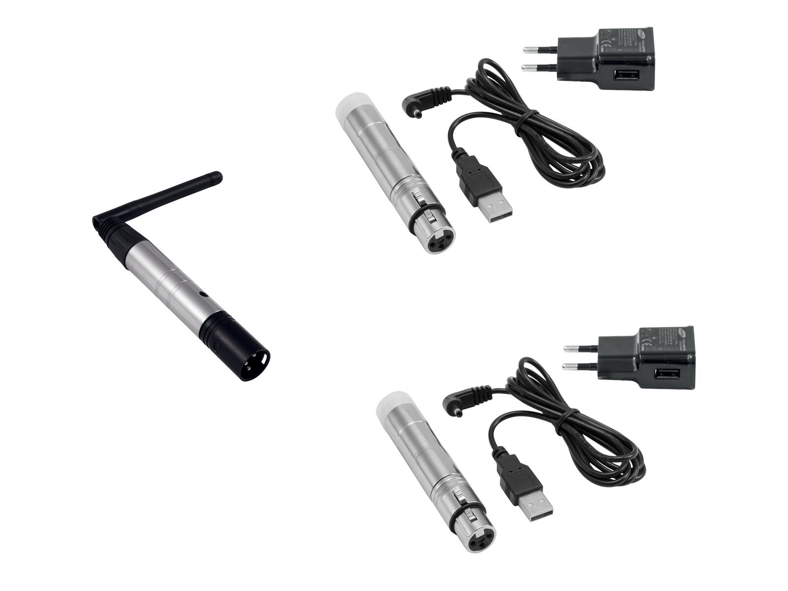 EUROLITE Set QuickDMX 1x Sender + 2x AKKU Empfänger EUROLITE Set QuickDMX 1x Sender + 2x AKKU Empfänger