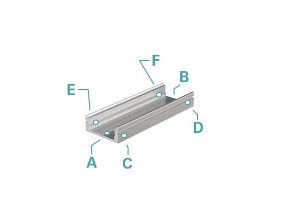 U-Profil flach AU-01-12, 2m, Silber
