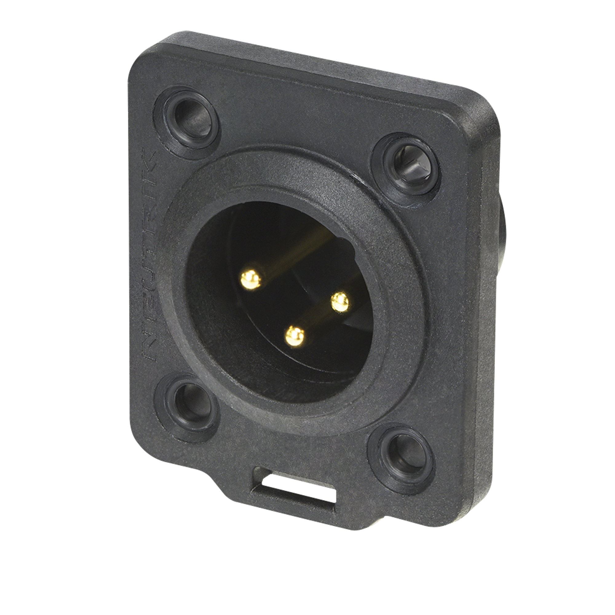NEUTRIK XLR 3P Chassis male TOP Goldkontakte - schwarzes Gehäuse