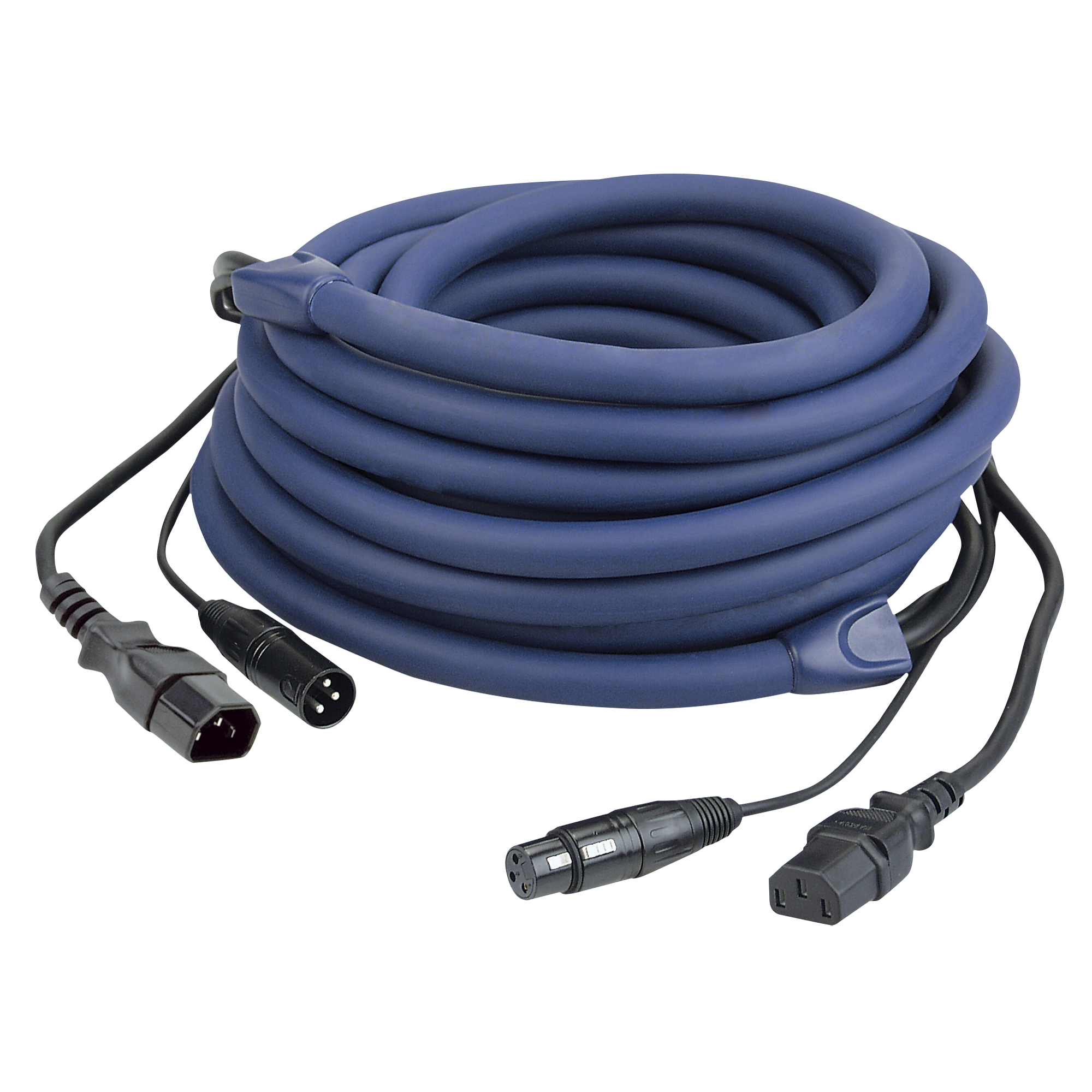DAP FP12 - IEC/XLR M - IEC/XLR F - DMX / Power 1.5 m, Blue 1,5 m - blau