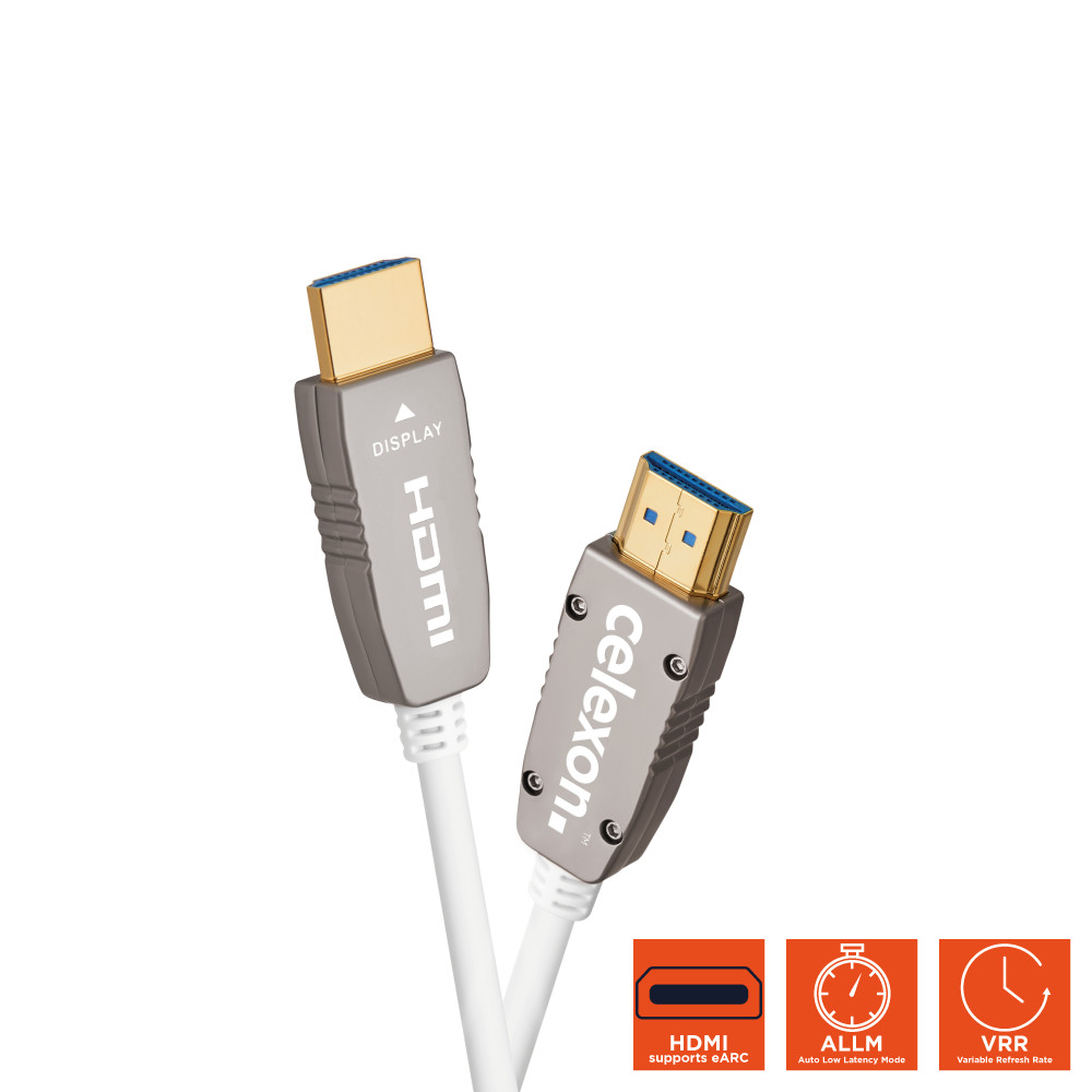 celexon UHD Optical Fibre HDMI 8K 48Gbps Active Kabel 50m, weiß