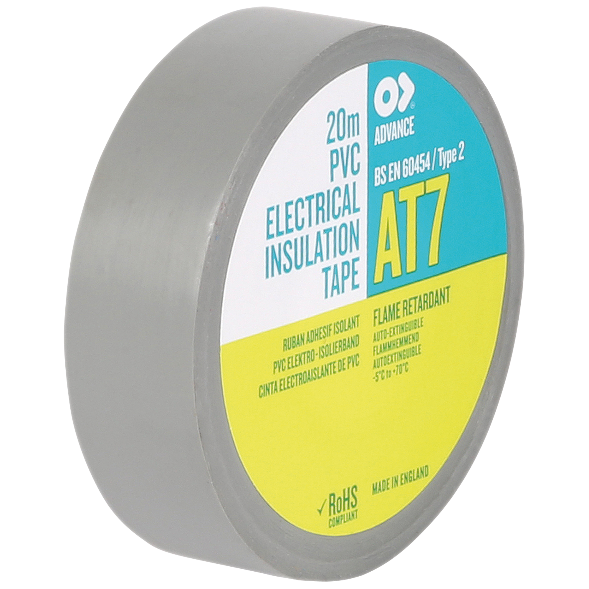 ADVANCE AT7 PVC Tape Gray Grau - 19 mm - 20 m