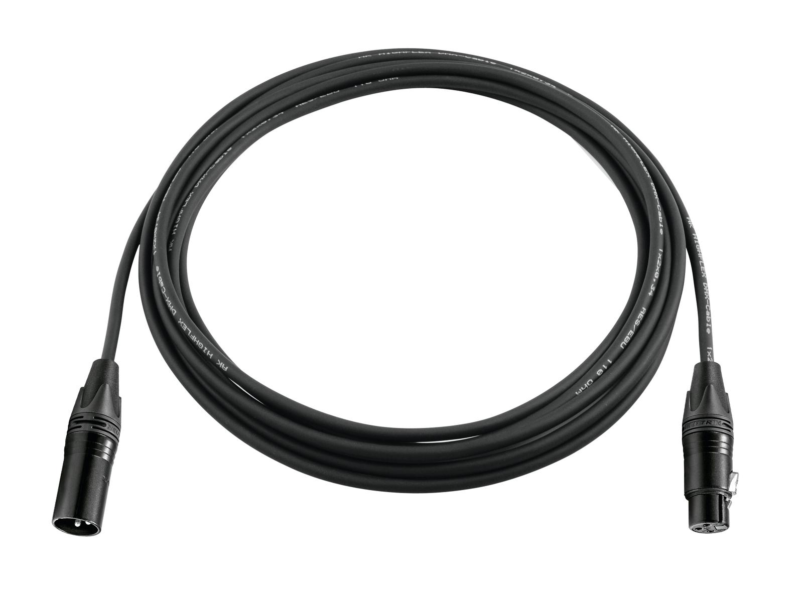 PSSO DMX Kabel XLR 3pol 5m sw Neutrik schwarze Stecker