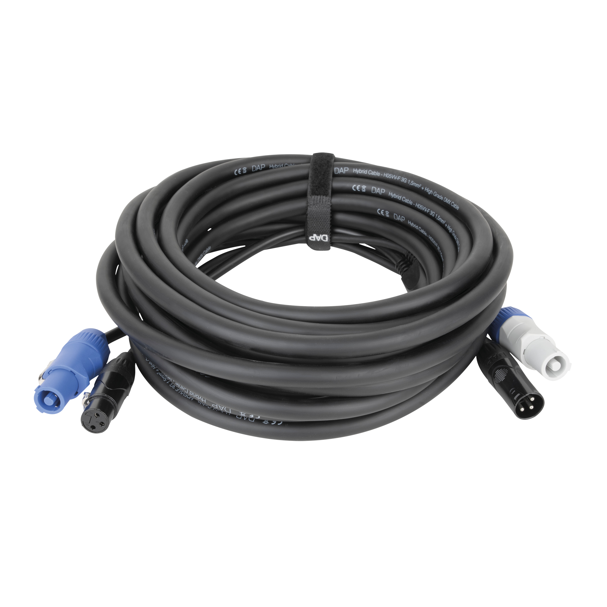 DAP FP20 Hybrid Cable - Power Pro & 3-pin XLR - DMX / Power 10 m 10 m - schwarz