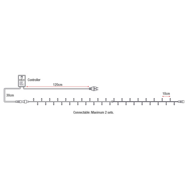 SHOWTEC LED Rubber Twinkle Light WW 100 LEDS/10M/LED-Abstand 10cm SHOWTEC LED Rubber Twinkle Light WW 100 LEDS/10M/LED-Abstand 10cm