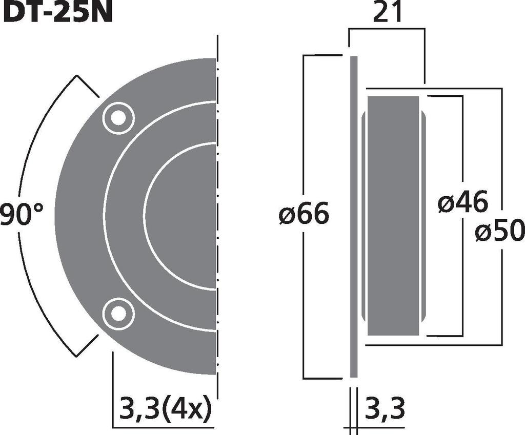 MONACOR DT-25N Neodym-Hi-Fi-Hochtöner, 40 W, 8 Ω