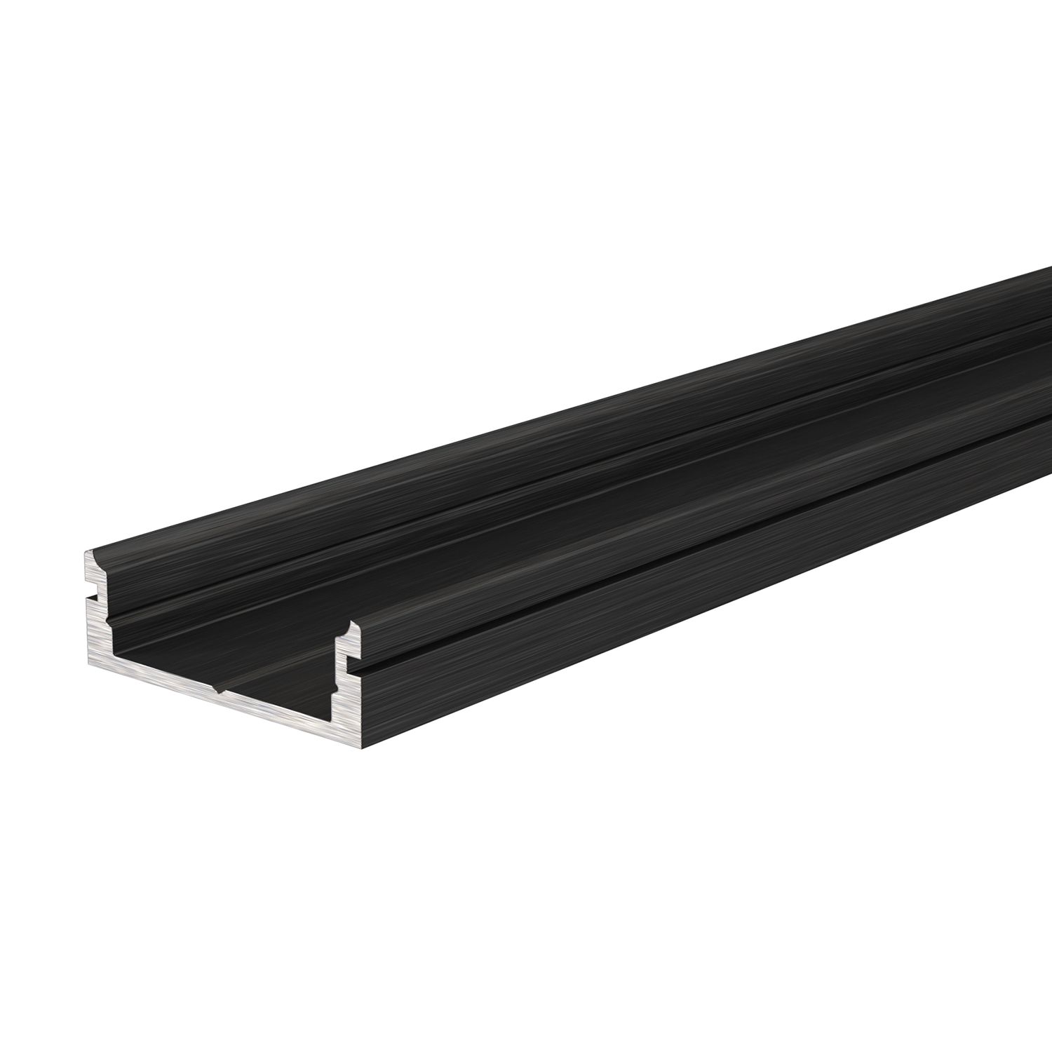 U-Profil flach AU-01-15, 2m, Schwarz U-Profil flach AU-01-15, 2m, Schwarz
