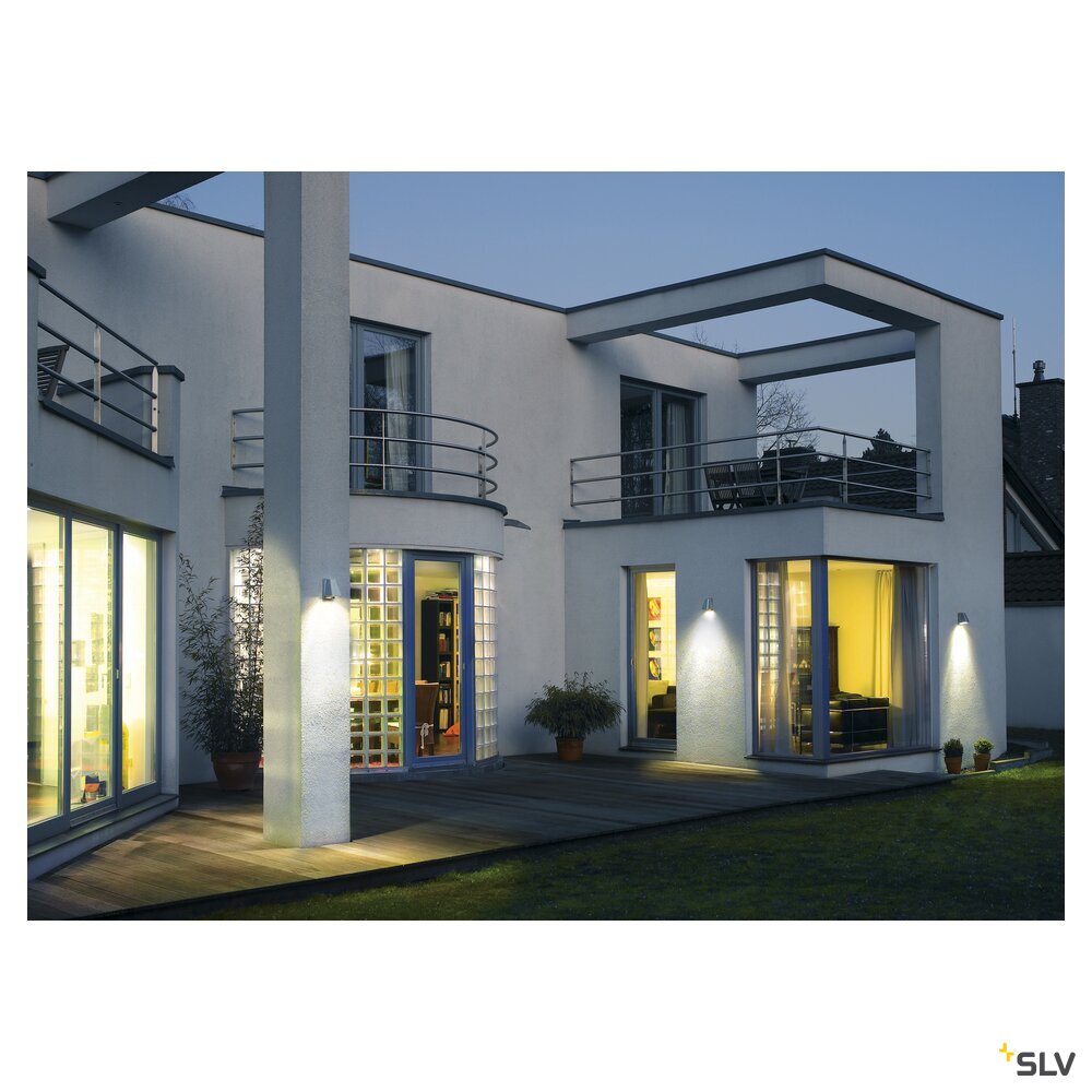 WALLYX GU10 Wandleuchte, silbergrau, max. 50W, IP44 WALLYX GU10 Wandleuchte, silbergrau, max. 50W, IP44
