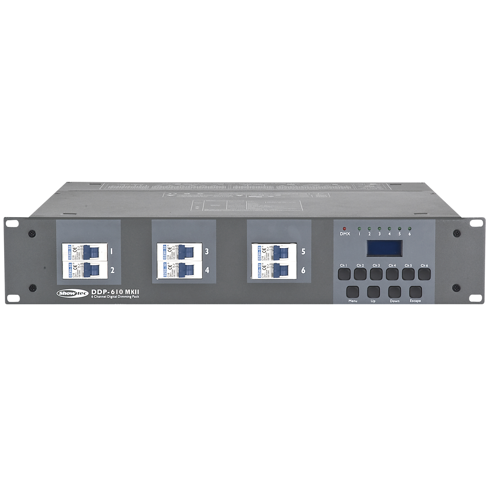 SHOWTEC DDP-610 MKII 6 Ch DigiDimming Pack - 10 A Fuse - Schuko Digitales Dimmerpack mit 6 Kanälen, 10-A-Sicherung, Schuko SHOWTEC DDP-610 MKII 6 Ch DigiDimming Pack - 10 A Fuse - Schuko Digitales Dimmerpack mit 6 Kanälen, 10-A-Sicherung, Schuko