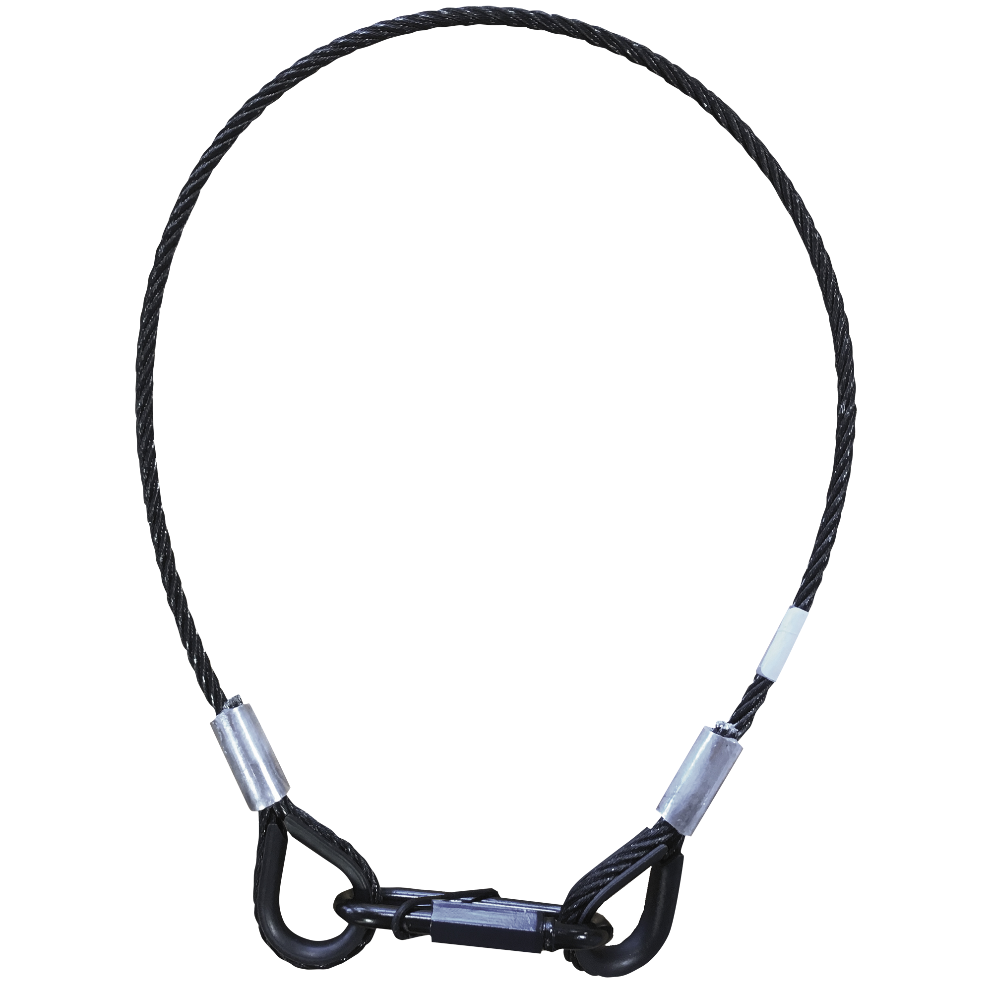 Showgear Safety cable 6 mm - BGV-C1 WLL: 20 kg, 60 cm, Schwarz