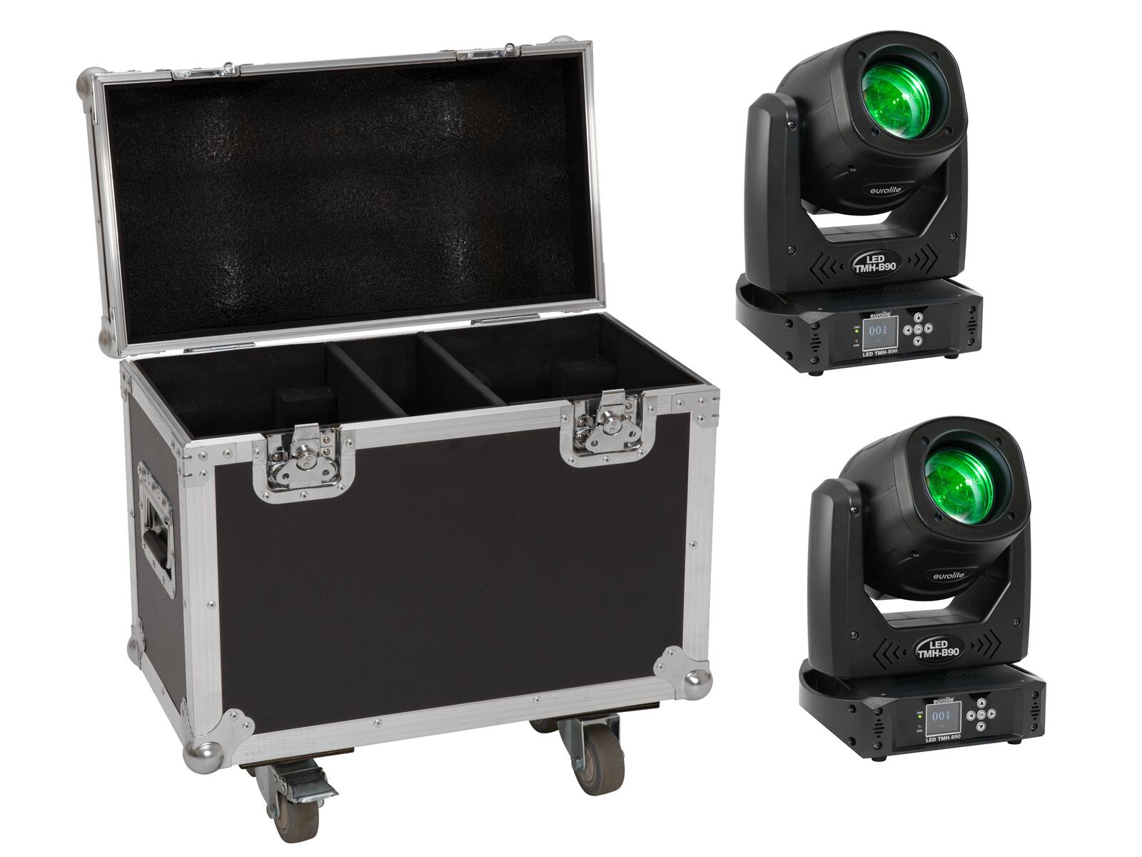 EUROLITE Set 2x LED TMH-B90 + Case mit Rollen EUROLITE Set 2x LED TMH-B90 + Case mit Rollen