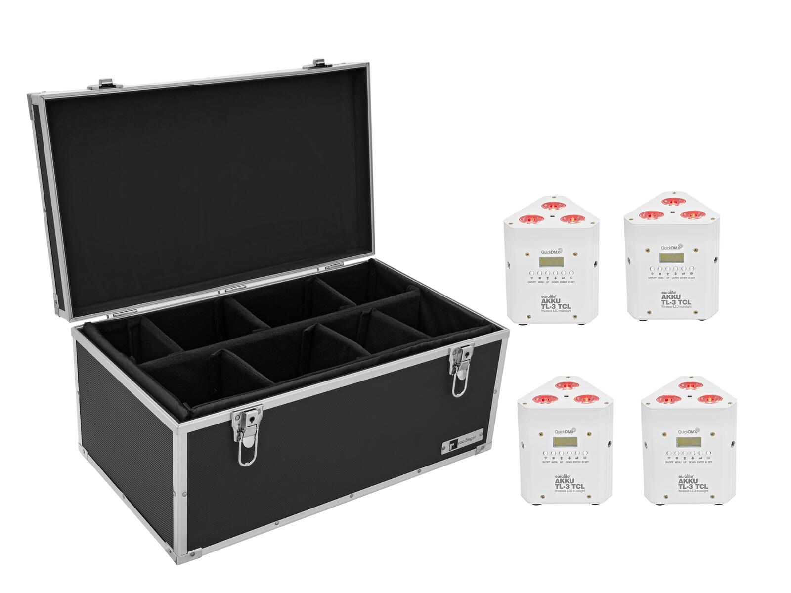 EUROLITE Set 4x AKKU TL-3 TCL weiß + Case TDV-1 EUROLITE Set 4x AKKU TL-3 TCL weiß + Case TDV-1