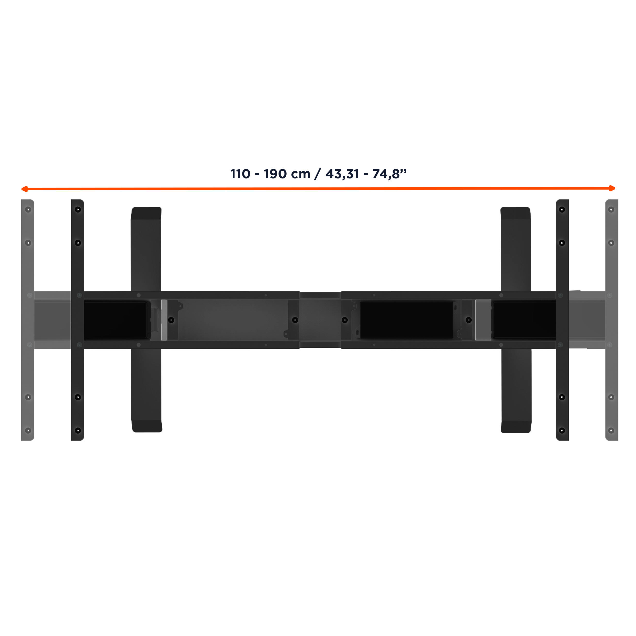 celexon elektrisch höhenverstellbarer Schreibtisch Professional eAdjust-58123 - schwarz, inkl. Tischplatte 125 x 75 cm