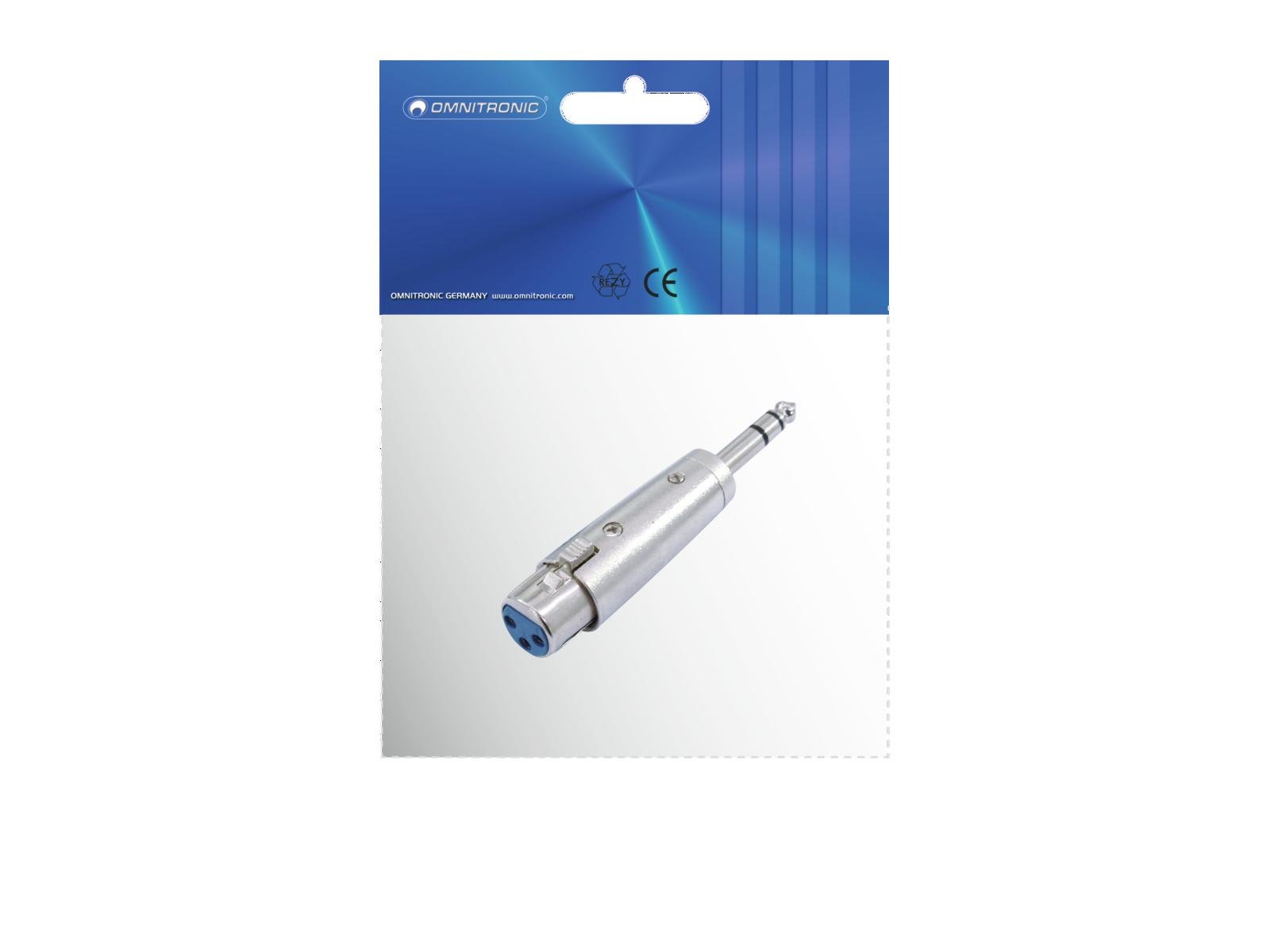 OMNITRONIC Adapter XLR(F)/Klinke(M) stereo OMNITRONIC Adapter XLR(F)/Klinke(M) stereo
