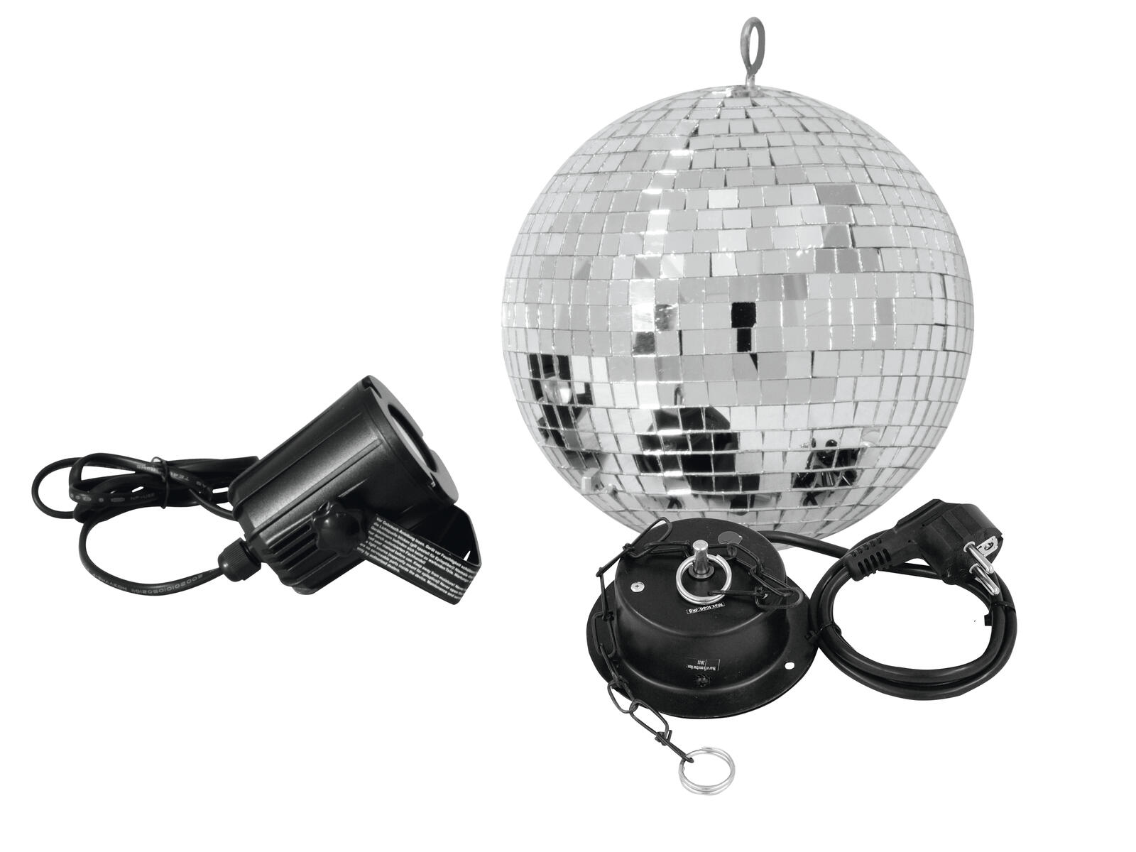 EUROLITE Spiegelkugelset 20cm mit LED Spot EUROLITE Spiegelkugelset 20cm mit LED Spot