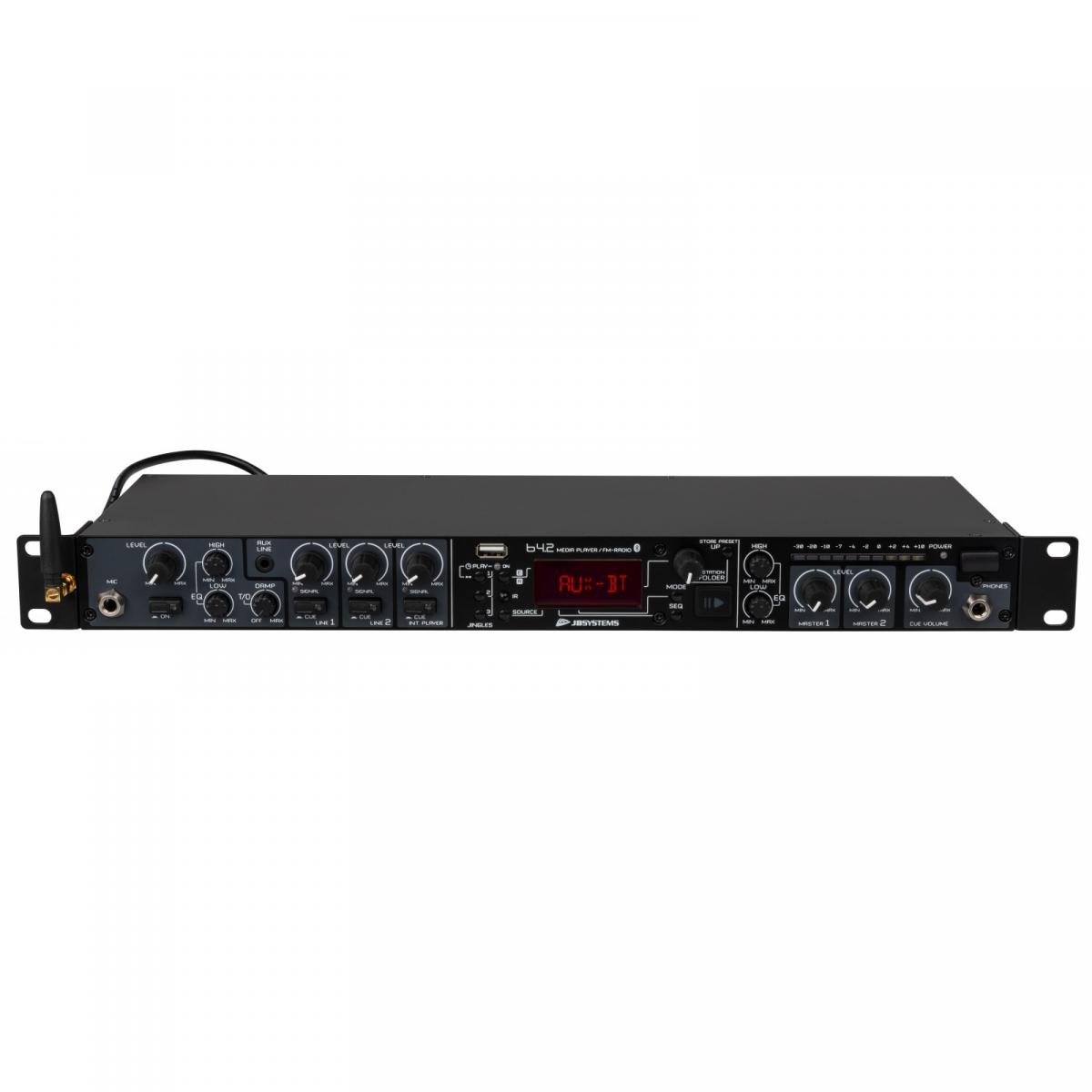 JB Systems B4.2 MEDIAMIX Audiomixer mit 2 Zonen, Radio, Bluetooth und USB-Player JB Systems B4.2 MEDIAMIX Audiomixer mit 2 Zonen, Radio, Bluetooth und USB-Player