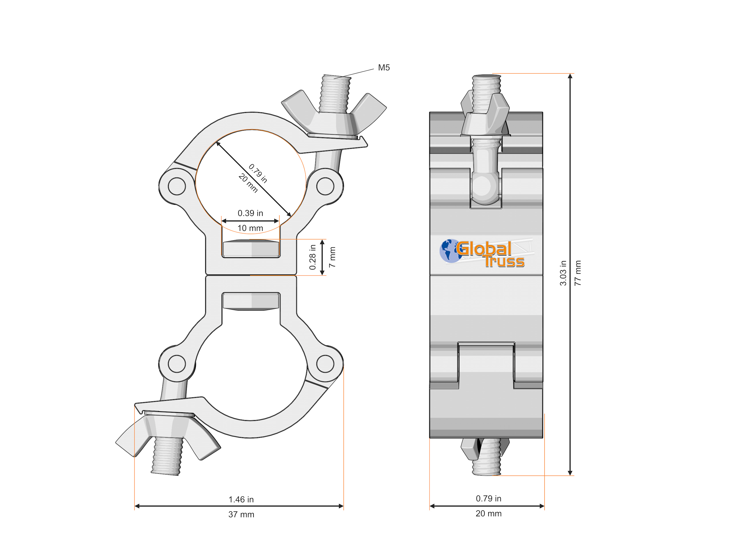 Trussaufnehmer F14 doppelt